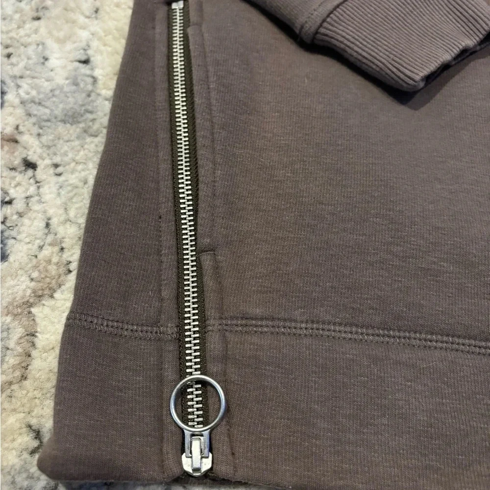 ATHLETA Size XXS Brown DOUBLE COZY KARMA Funnel-Neck Sweatshirt Sweater Women’s - Picture 2 of 6